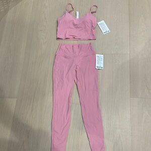 NWT Lululemon Athletica Pink Cropped Cami Tank/ Align Leggings Set A/B and 6